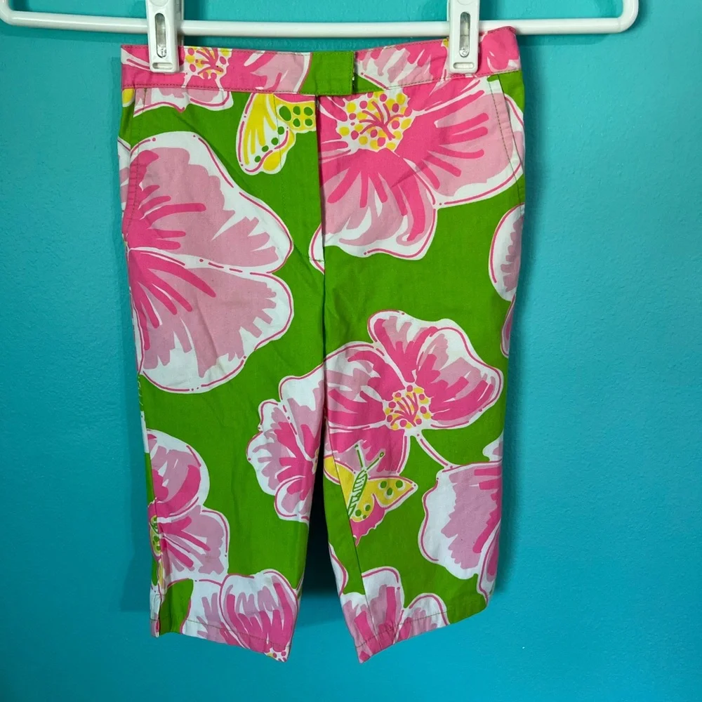 #437 EUC Lilly Pulitzer White Label Floral Pants